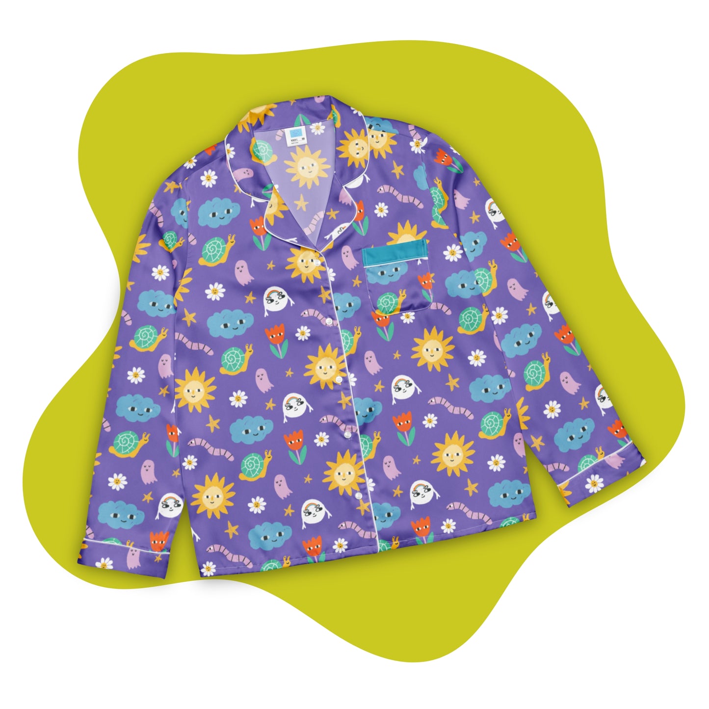 Mooney & Friends Print Long Sleeve Pajama Top