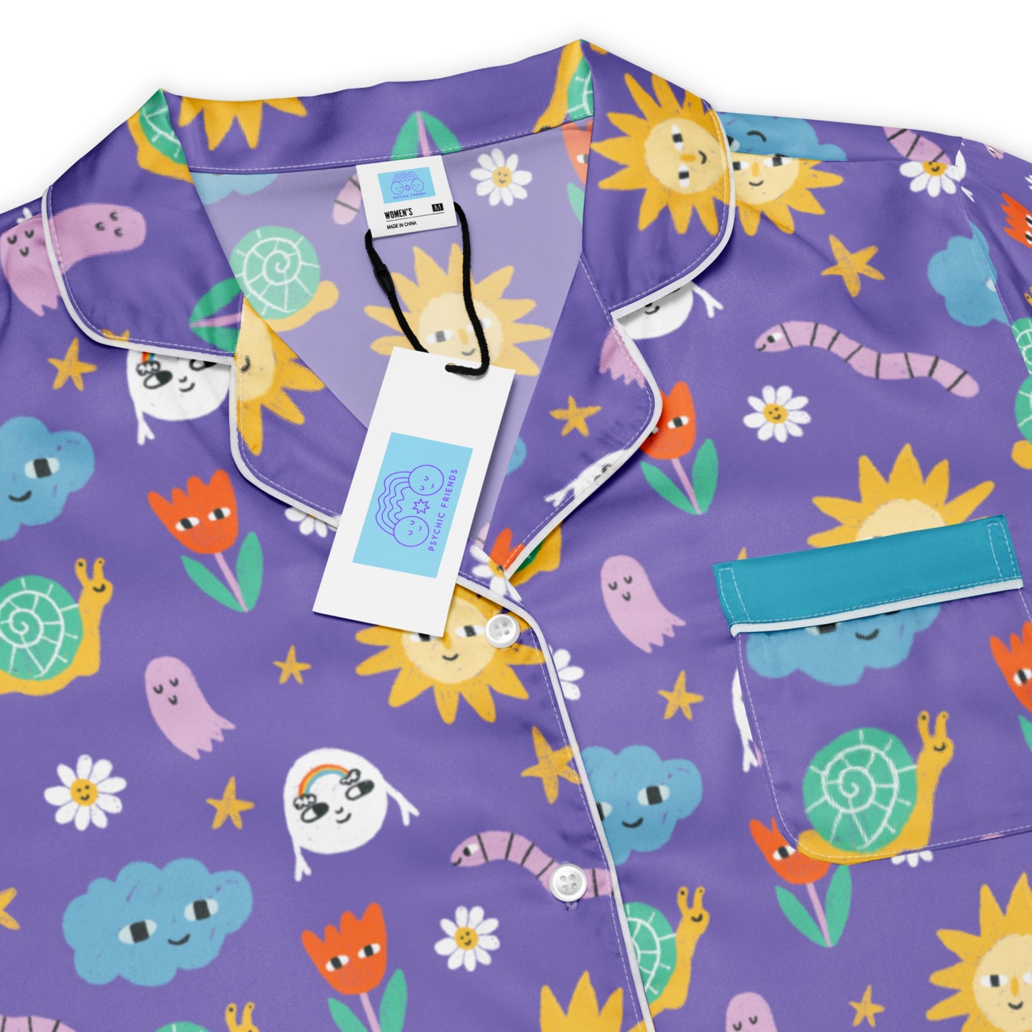 Mooney & Friends Print Long Sleeve Pajama Top