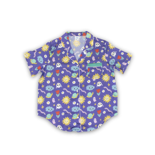 Mooney & Friends Print Short Sleeve Pajama Top