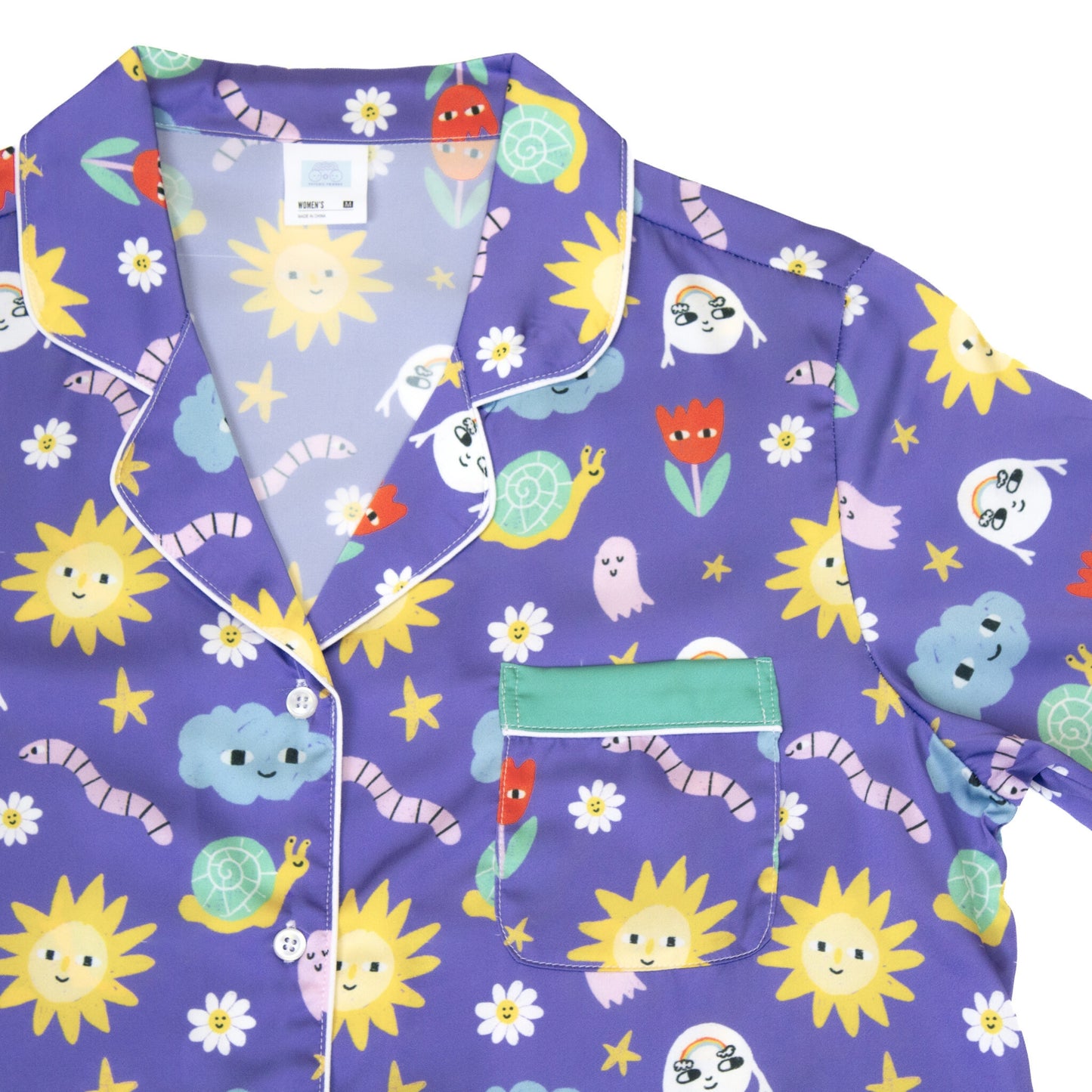 Mooney & Friends Print Short Sleeve Pajama Top